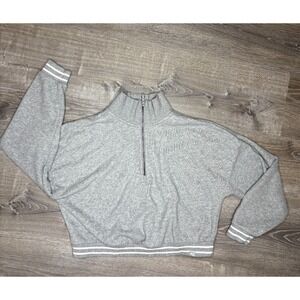 Joy Lab Women's Pullover Cropped Oversized‎ Collared Sweater Gray Size Medium